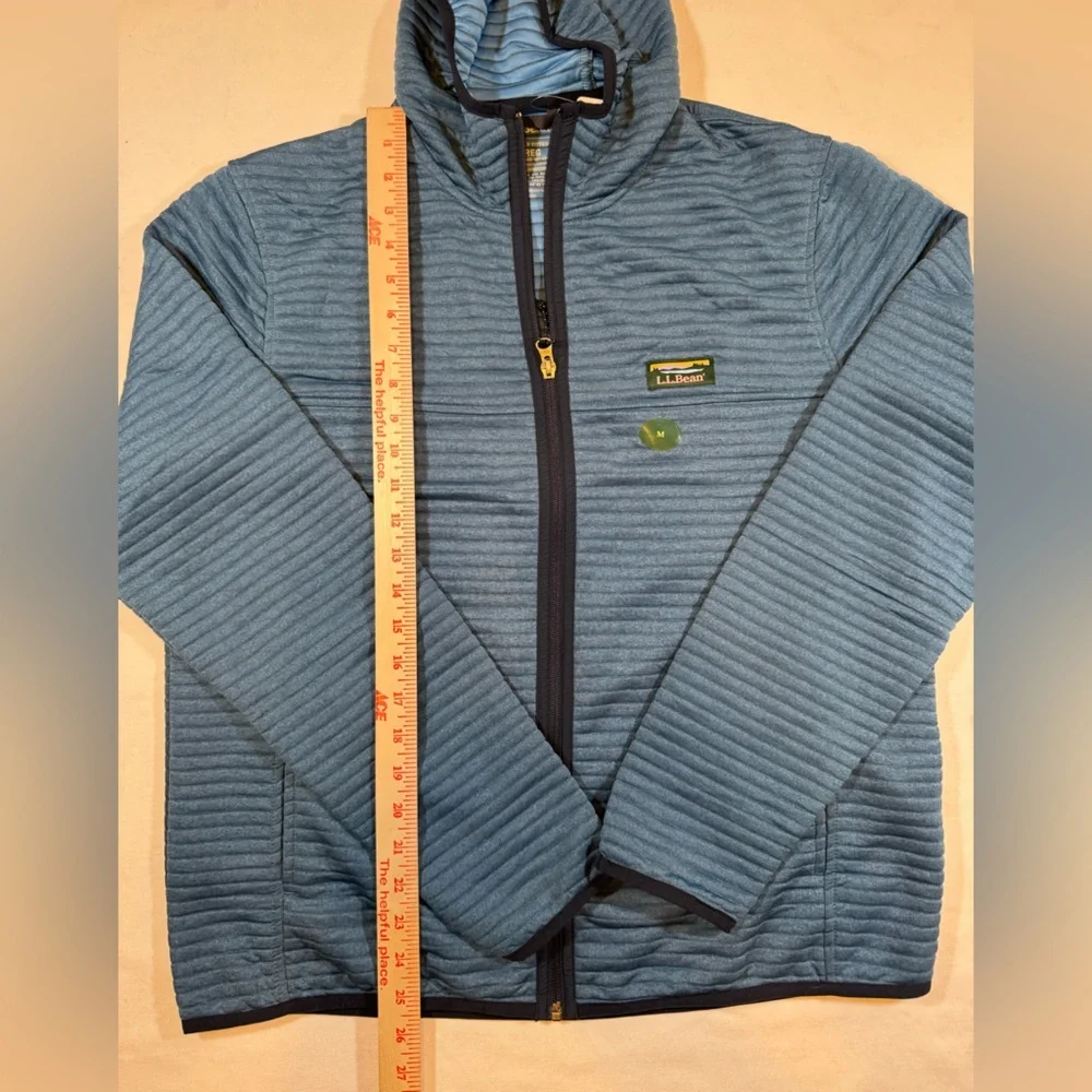 NWT L.L. Bean Men’s Blue Full-Zip Hooded Sweatshirt Jacket - Picture 5 of 8